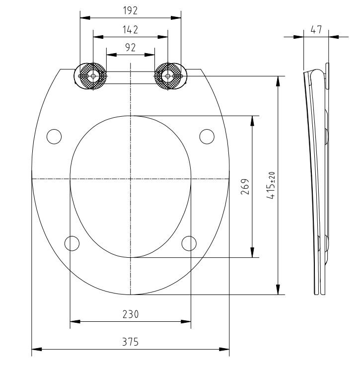 Free toilet seat size